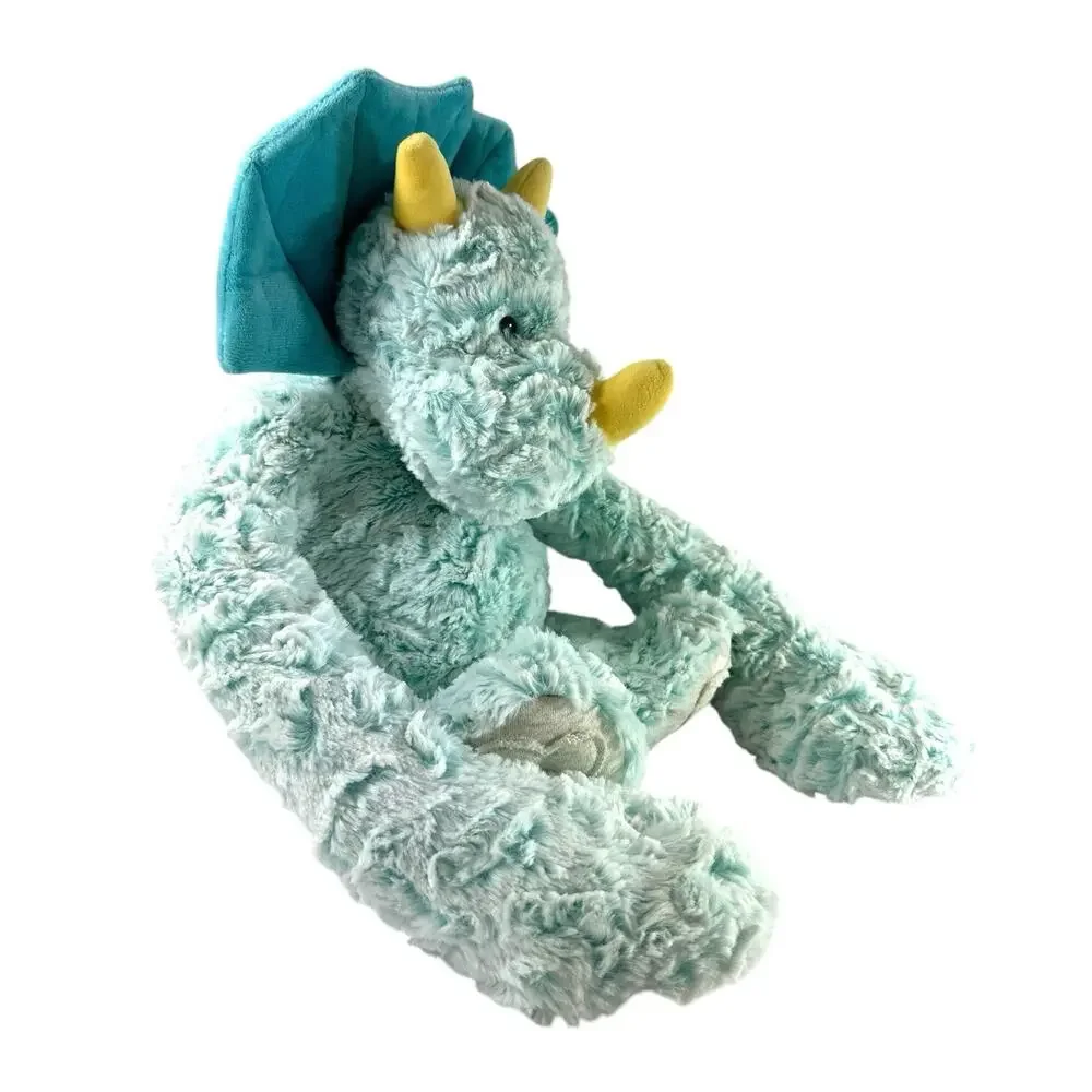DEMDACO Heartful Hugs Triceratops Weighted Plush Dinosaur 20” Turquoise Sensory